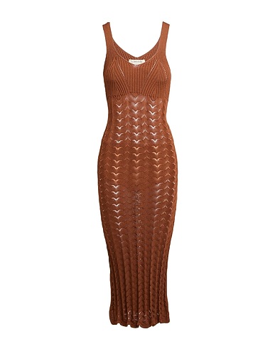 ANNA MOLINARI Midi dress Brown 65% Viscose, 35% Polyamide