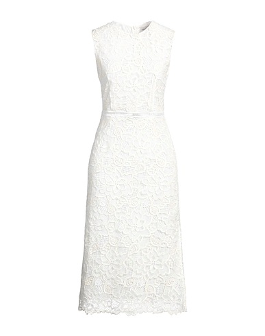 ERMANNO FIRENZE Midi dress White 50% Cotton, 50% Acrylic