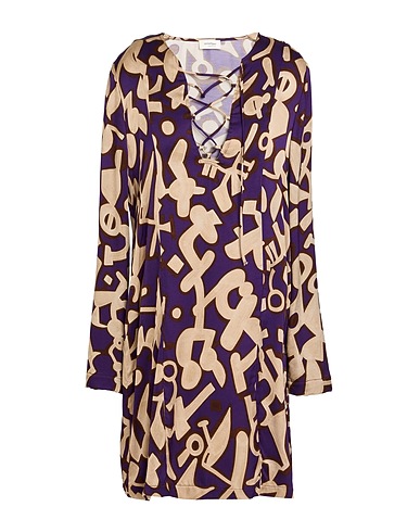 OTTOD'AME Short dress Dark purple 100% Viscose