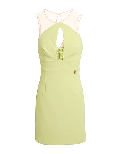 ELISABETTA FRANCHI Vestito corto Verde lime 96% Poliestere, 4% Elastan