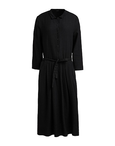 A.B  APUNTOB Long dress Black 43% Virgin Wool, 39% Linen, 18% Cashmere
