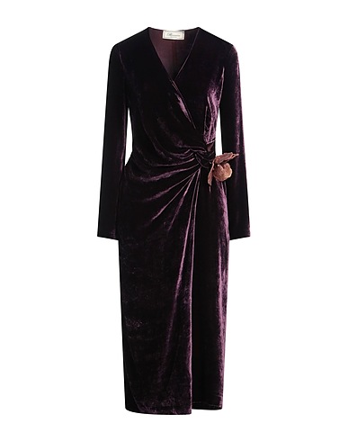 BLUMARINE Midi-Kleid Pflaume 82% Viskose, 18% Seide