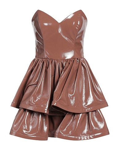 ELISABETTA FRANCHI Elegant dress Khaki 100% Polyester, Polyurethane