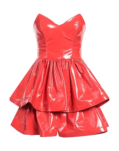 ELISABETTA FRANCHI Elegant dress Coral 100% Polyester, Polyurethane
