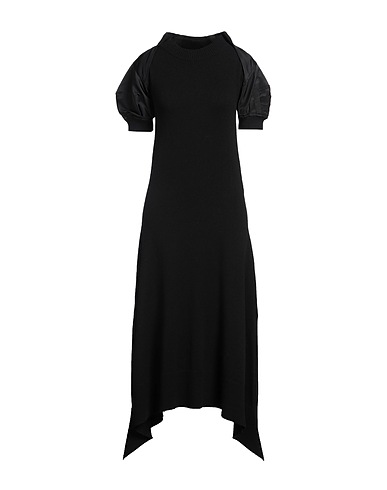 SACAI Long dress Black 100% Wool, Nylon, Cotton, Polyester