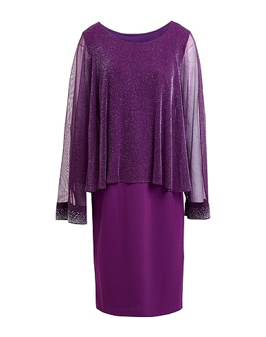 FRANK LYMAN Short dress Purple 87% Nylon, 13% Metal, Polyester, Elastane
