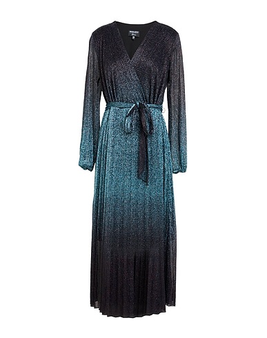 FRANK LYMAN Midi dress Deep teal 75% Polyester, 25% Metal
