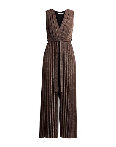 OPERÀ Jumpsuits and Overalls Bronze 45% Polyester, 20% Viscose, 15% Nylon, 15% Polyamide, 5% Elastane