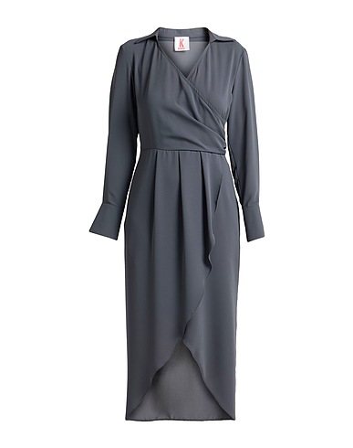 KONTATTO Midi dress Grey 100% Polyester