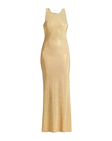 TWENTY FOUR HAITCH Long dress Sand 70% Polyester, 30% Textile fibres