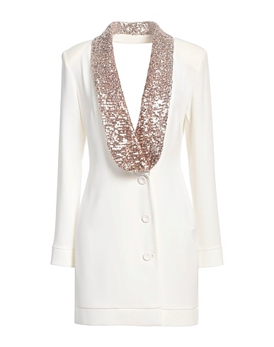 BABYLON Blazer dress COLLECTION White 96% Polyester, 4% Elastane