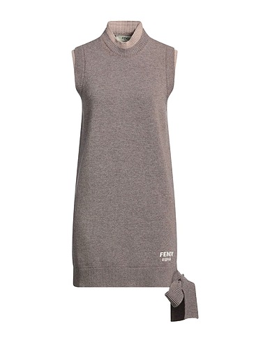 FENDI Short dress Grey 63% Wool, 27% Cashmere, 10% Silk
