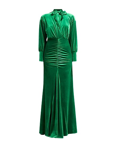 PIA B. CONCEPT Long dress Emerald green 94% Polyester, 6% Elastane