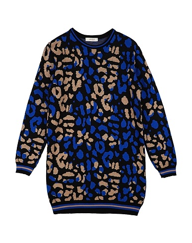 VICOLO Dress GIRL Bright blue 70% Acrylic, 30% Wool