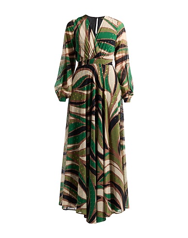 DRAMÉE Long dress Military green 100% Polyester