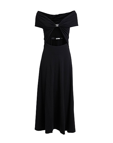 ROTATE BIRGER CHRISTENSEN Midi dress Black 48% Organic cotton, 48% Modal, 4% Elastane