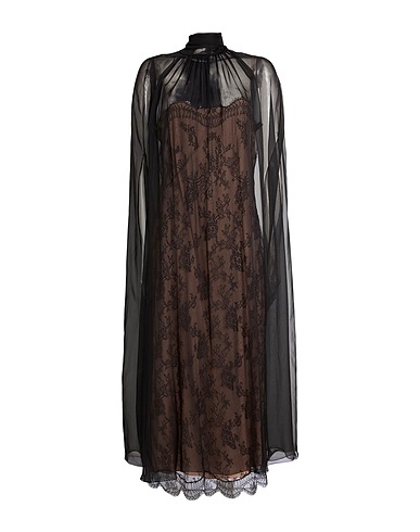 VALENTINO GARAVANI Midi dress LE NOIR Black 100% Silk, Polyamide, Viscose