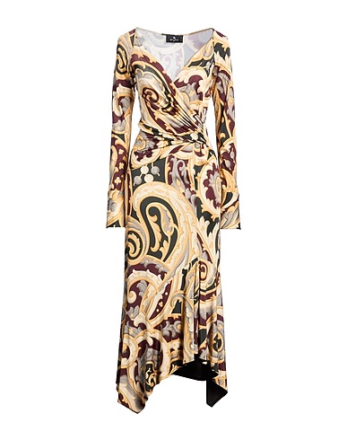 ETRO Long dress Yellow 96% Viscose, 4% Elastane
