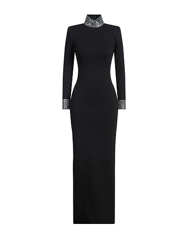 RETROFÊTE Long dress Black 92% Cotton, 8% Cashmere