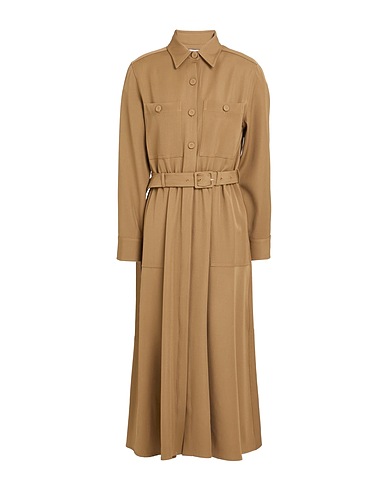 PAUL & JOE Midi dress Khaki 100% Virgin Wool