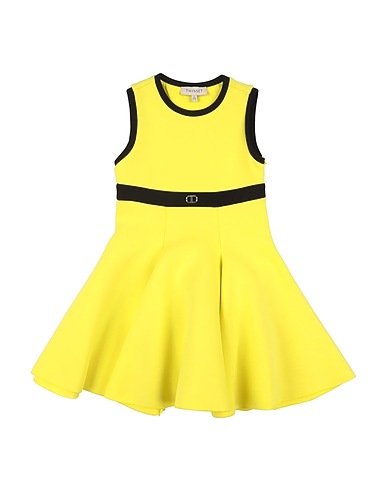 TWINSET Dress Yellow 76% Viscose, 16% Polyamide, 8% Elastane