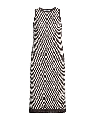 MAX MARA Vestito midi Cioccolato 57% Lino, 24% Cotone, 19% Seta