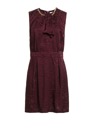 ELISABETTA FRANCHI Short dress Burgundy 74% Acetate, 26% Viscose
