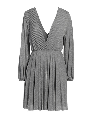 SOLOTRE Vestito corto Grigio 65% Viscosa, 15% Poliammide, 15% Poliestere, 5% Elastan