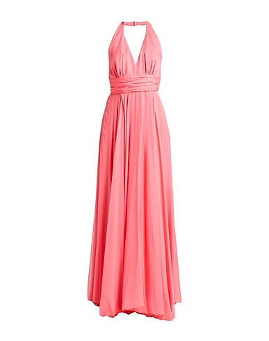 ATELIER LEGORA Robe longue Saumon 75% Polyamide, 25% Viscose