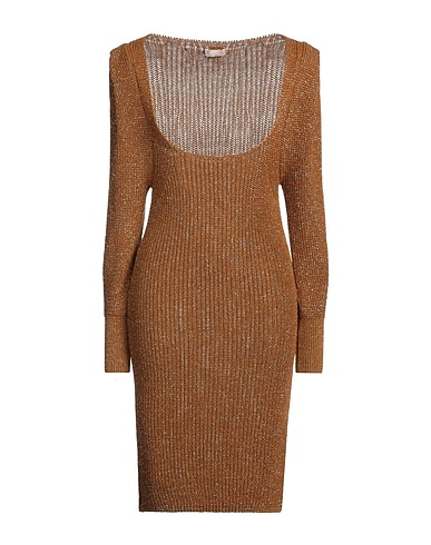 LIU •JO Sheath dress Mustard 50% Viscose, 33% Acrylic, 10% Polyester, 5% Wool, 2% Alpaca wool