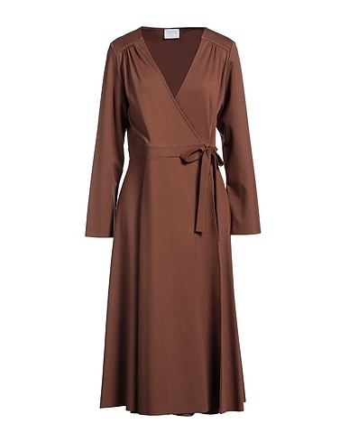 MILLENOVECENTOSETTANTOTTO Vestito midi Cioccolato 65% Viscosa, 30% Poliammide, 5% Elastan