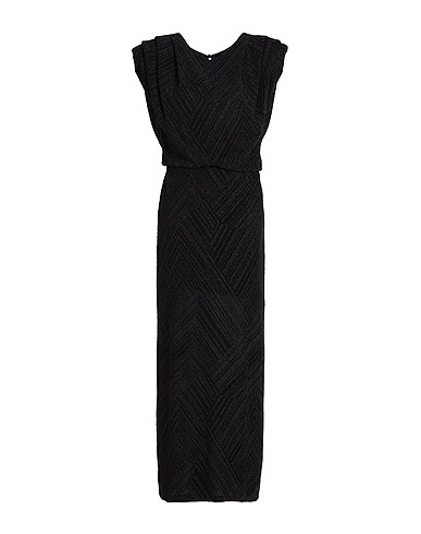VILA Long dress Black 77% Recycled polyamide, 23% Metallic fiber