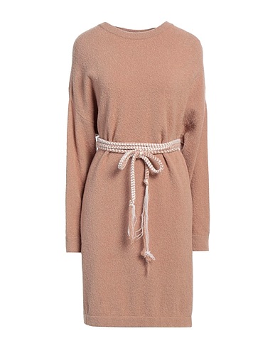 DANIELE FIESOLI Short dress COLLEZIONE N_01 Camel 63% Merino Wool, 25% Polyamide, 10% Cashmere, 2% Elastane