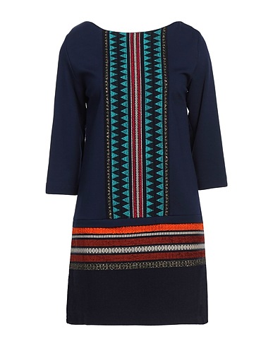 HANITA Vestito corto Blu navy 53% Cotone, 30% Lana, 12% Nylon, 4% Altre Fibre, 1% Poliestere