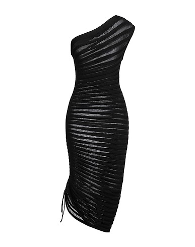 ALAÏA Midi-Kleid Schwarz 56% Viskose, 27% Polyamid, 16% Baumwolle, 1% Polyurethan
