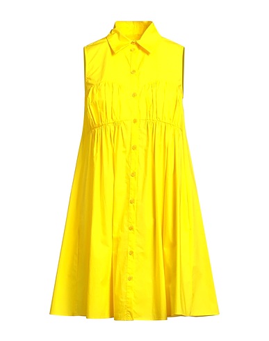 PATRIZIA PEPE Shirt dress Yellow 100% Cotton