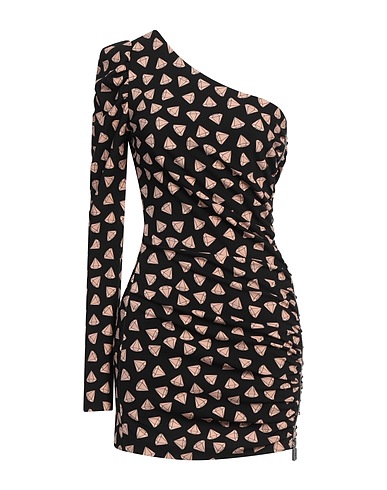 ANIYE BY One-shoulder dress Black 95% Polyester, 5% Elastane