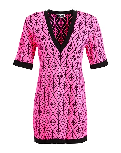 ELISABETTA FRANCHI Sheath dress Fuchsia 47% Polyamide, 27% Viscose, 15% Polypropylene, 11% Polyester