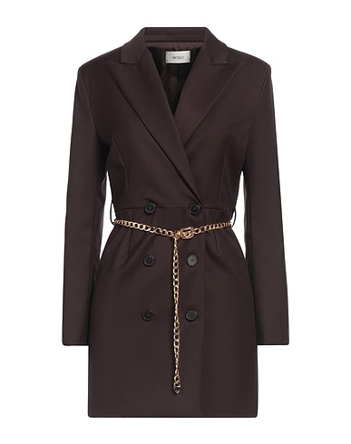 VICOLO Blazer dress Dark brown 63% Polyester, 34% Viscose, 3% Elastane