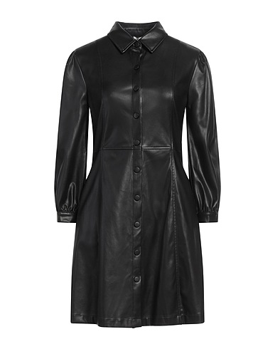 LIU •JO Shirt dress Black 100% Polyester, Polyurethane