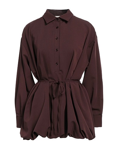 VICOLO Short dress Dark brown 65% Polyester, 32% Viscose, 3% Elastane