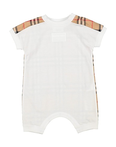 BURBERRY Baby jumpsuit  White 95% Cotton, 5% Elastane