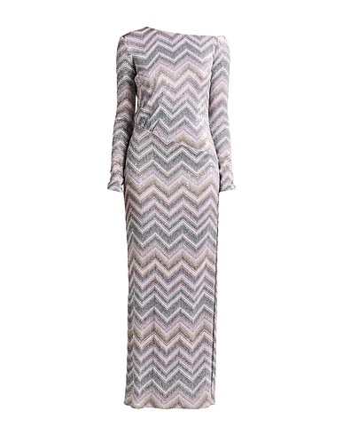 MISSONI Long dress Silver 45% Viscose, 29% Polyester, 26% Polyamide