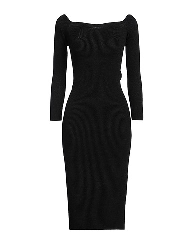 LIU •JO Midi dress Black 52% Viscose, 28% Nylon, 14% Polyester, 6% Metal