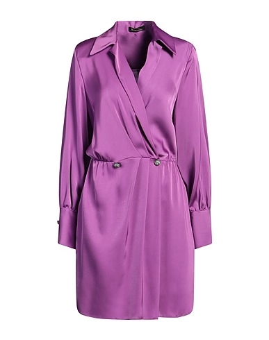 HANITA Short dress Purple 100% Polyester, Elastane