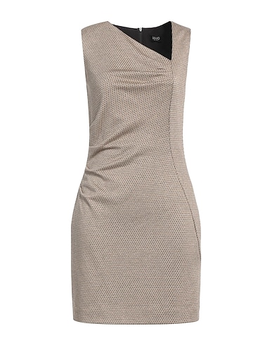LIU •JO Sheath dress Beige 56% Polyester, 33% Viscose, 10% Polyamide, 1% Elastane