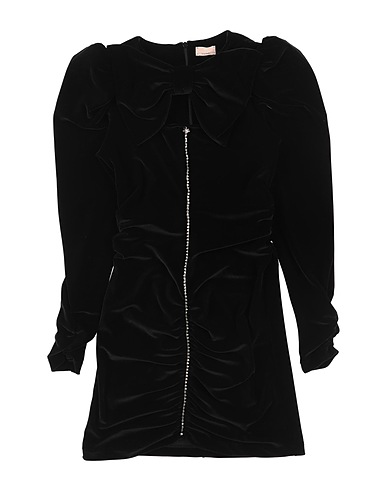 ELISABETTA FRANCHI シュミーズドレス ブラック ポリエステル 90% / ポリウレタン 10%