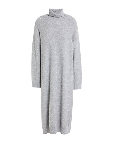 FABIANA FILIPPI Midi dress Grey 48% Virgin Wool, 20% Silk, 17% Cashmere, 11% Alpaca wool, 4% Polyester