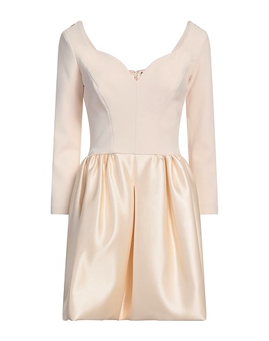 ELISABETTA FRANCHI Short dress Cream 96% Polyester, 4% Elastane