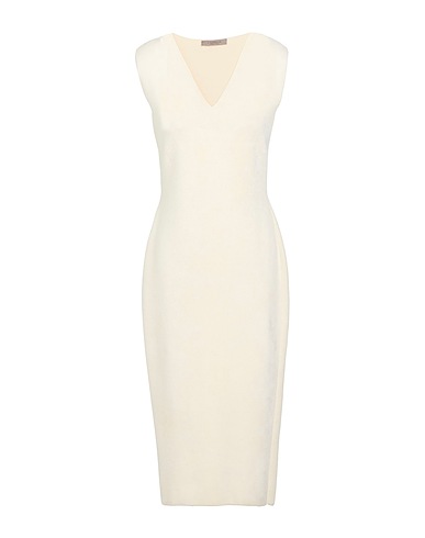 D.EXTERIOR Midi dress Ivory 36% Viscose, 36% Polyamide, 23% Wool, 3% Polyester, 2% Elastane
